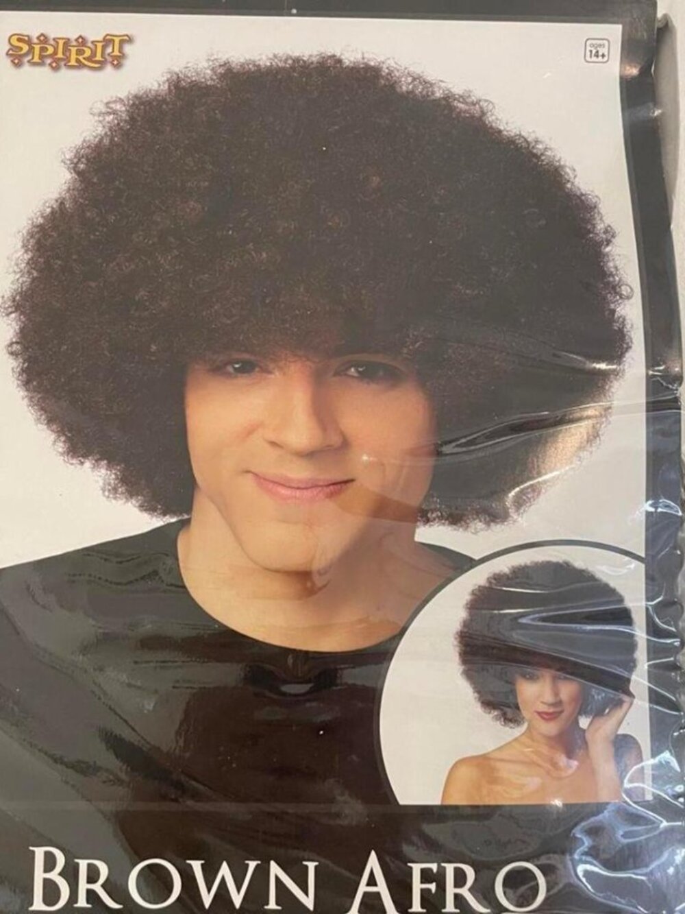 *Spirit Brown Afro Wig ~ HALLOWEEN 60s 70s DISCO COSTUME PARTY CURLY AFRO